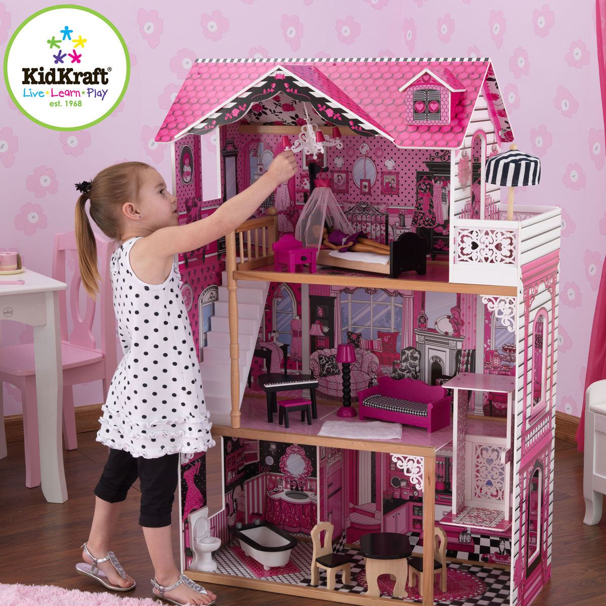 Кукольный домик для Барби с мебелью Амелия  